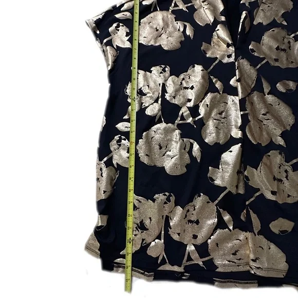 NWT Rachel Roy ladies black & gold blouse stretch polyester & spandex size 2X - Picture 5 of 9